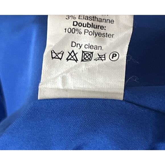 J Crew Basketweave Dress Size 2 Bright Grotto Blue Textured Pencil Career Office - Picture 7 of 8